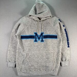 Vintage Mitchell College Hoodie Sweatshirt Adult Large Gray Fleece USA Soft NCAA